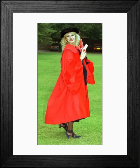 Framed Print : Joanna Lumley Actress with honorary docctorate of letters from the University of Kent Framed Print : Joanna Lumley Actress with honorary docctorate of letters from the University of Kent