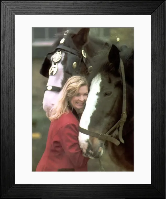 Framed Print : Claire King Emmerdale Farm actress trying to save a horse from being put down at a