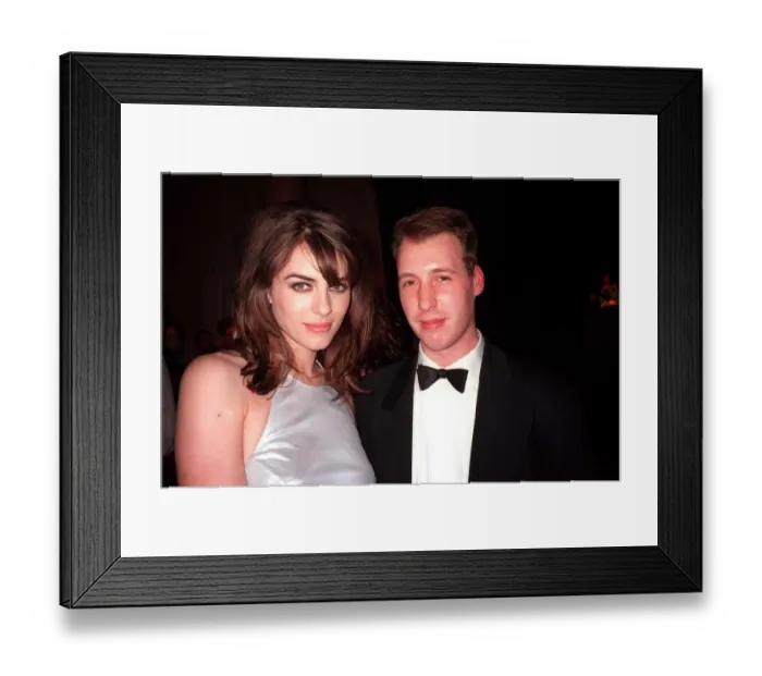 Framed Print : Elizabeth Hurley actress attends film premiere of the film Extreme Measures in London