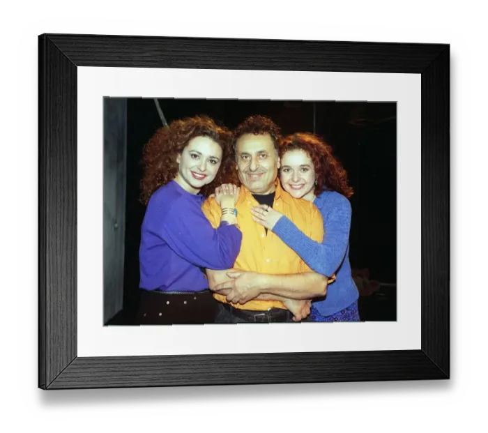 Framed Print : Sawalha Acting Family December 1997 Nadia Sawalha Actress LEFT with father Nadim Sawalha