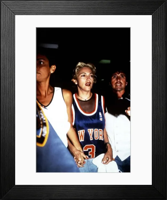 Framed Print : Madonna the singer and actress with her friend Framed Print : Madonna the singer and actress with her friend