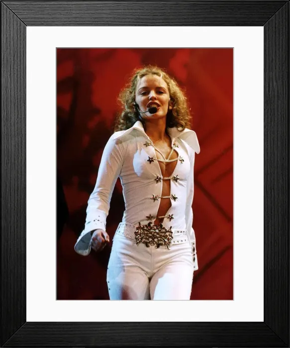 Framed Print : Kylie Minogue Singer Actress on stage performing at Smash Hits Olympia