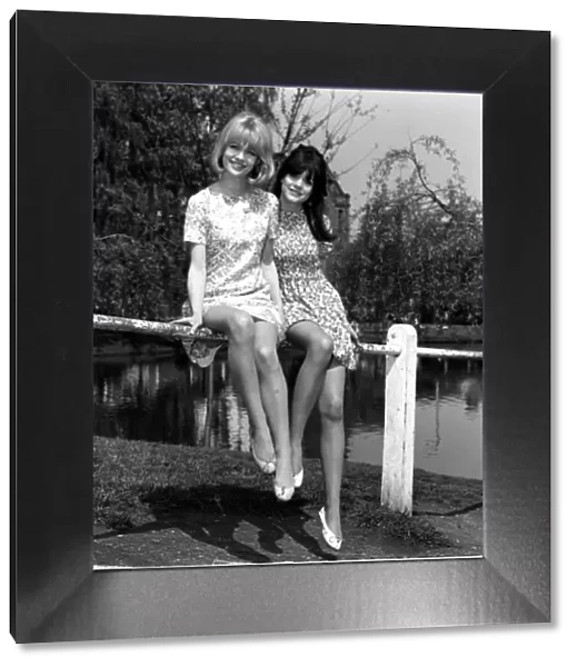 Judy Geeson and Sally Geeson Actresses at their home in Barnes 1967