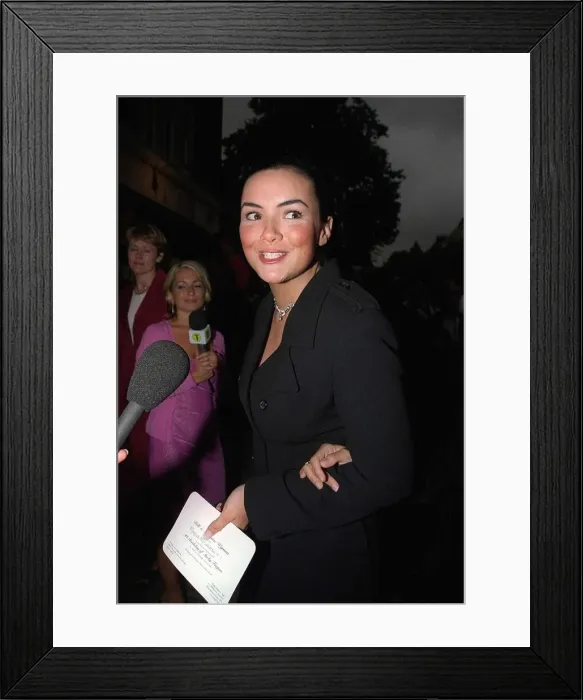 Framed Print : Martine McCutcheon actress July 1998 arriving at the 6th birthday party of Stickey Framed Print : Martine McCutcheon actress July 1998 arriving at the 6th birthday party of Stickey