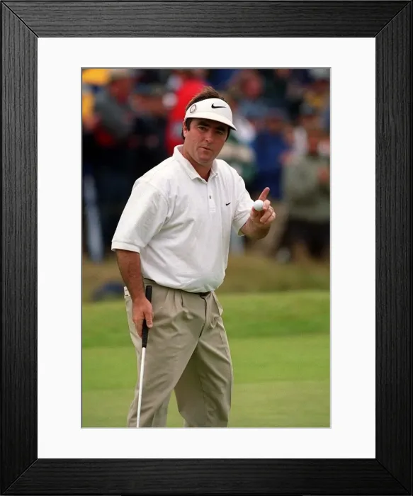 Framed Print : Craig Parry Golfer celebrates his 1st Birdie July 1999 at the British Open Golf