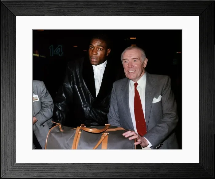 Framed Print : Frank Bruno Boxer with manager Terry Lawless Framed Print : Frank Bruno Boxer with manager Terry Lawless
