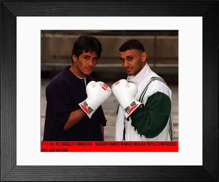 Framed Print : Prince Naseem Hamed And Remigio Molina At Press Conference Before Fight Framed Print : Prince Naseem Hamed And Remigio Molina At Press Conference Before Fight