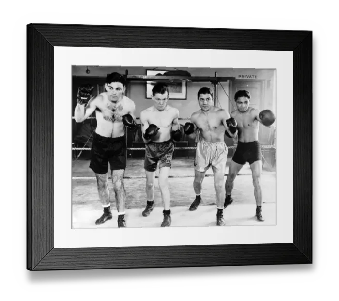  : American Boxers from left to right Julius Okun Hilton cohen Archie Walker Panoho Denico