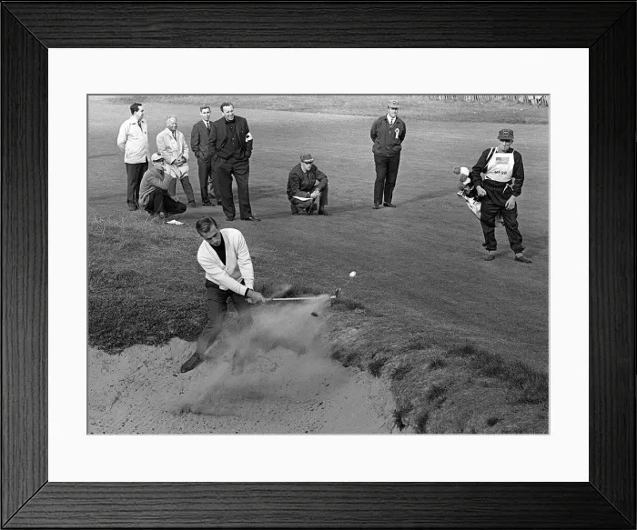 Framed Print : Ryder Cup Great Britain v USA Golf October 1965 Arnold Palmer of the USA team fires