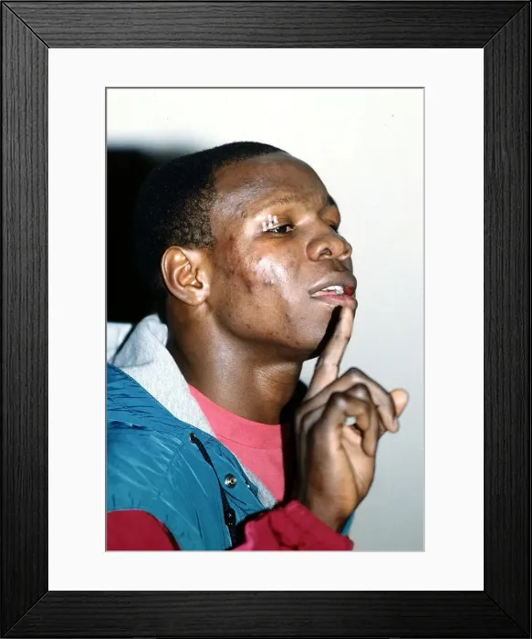 Framed Print : Chris Eubank boxer after fighting Sugar Boy Malinga Framed Print : Chris Eubank boxer after fighting Sugar Boy Malinga