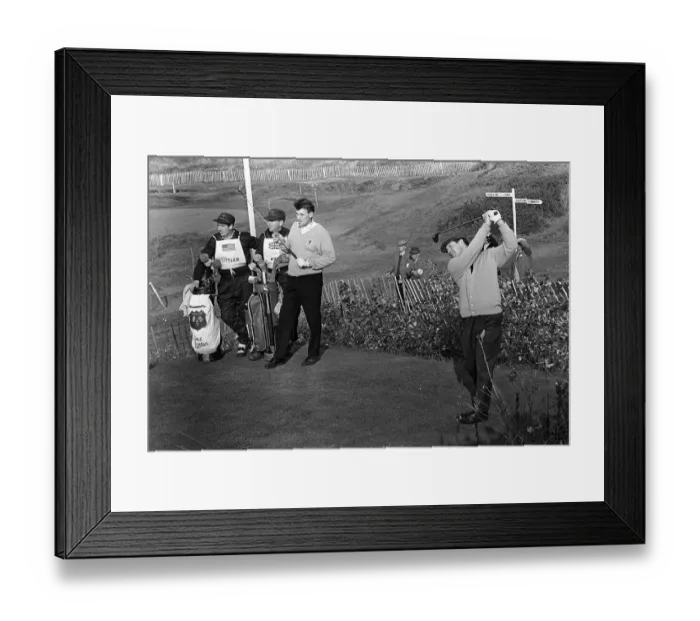 Framed Print : Ryder Cup Great Britain v USA Golf October 1965 Littler and his bag of clubs Framed Print : Ryder Cup Great Britain v USA Golf October 1965 Littler and his bag of clubs