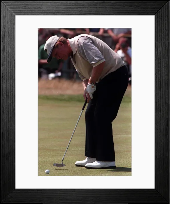 Framed Print : Jack Nicklaus Golfer attempts to putt the ball on the 18th green during the second day Framed Print : Jack Nicklaus Golfer attempts to putt the ball on the 18th green during the second day
