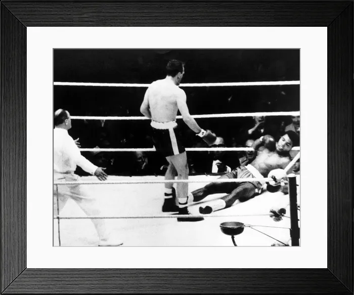 Framed Print : Action during the non-title heavyweight fight between American Cassius Clay Framed Print : Action during the non-title heavyweight fight between American Cassius Clay