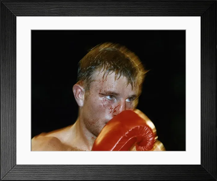 Framed Print : Billy Schwer Boxing during fight with Paul Burke Framed Print : Billy Schwer Boxing during fight with Paul Burke