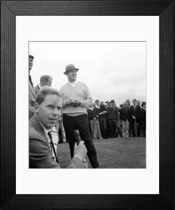 Framed Print : Golf at Birkdale July 1965 Sam Snead tees off at golf Championship Framed Print : Golf at Birkdale July 1965 Sam Snead tees off at golf Championship