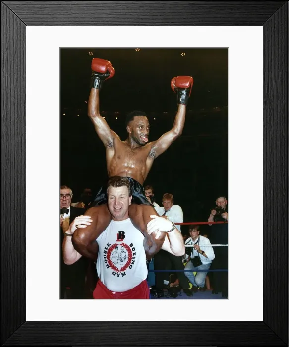 Framed Print : Nigel Benn boxer after winning a fight Framed Print : Nigel Benn boxer after winning a fight