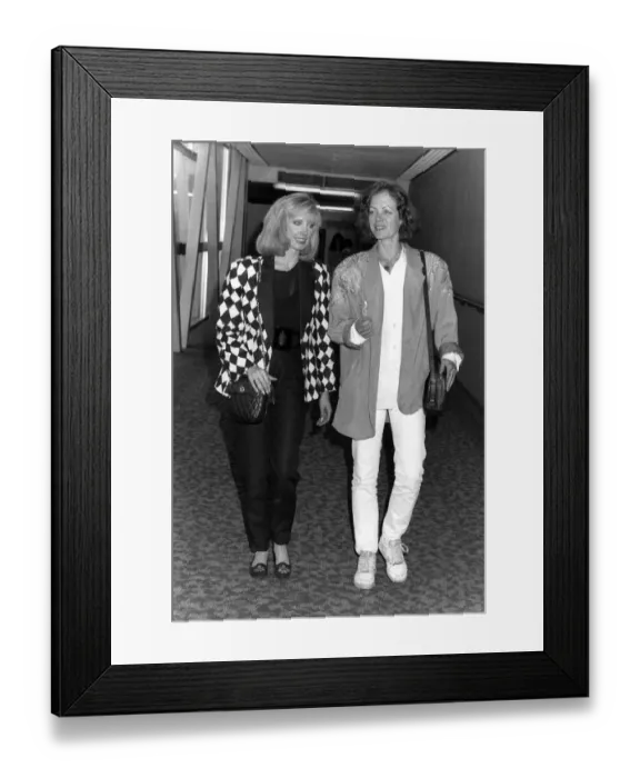 Framed Print : Morgan Fairchild Actress With Fellow Actress Jenny SeagroveAt London Airport Dbase