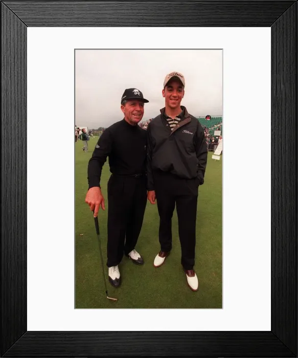 Framed Print : The young and the old 16 year old qualifier Zane Scotland with veteran Gary Player Framed Print : The young and the old 16 year old qualifier Zane Scotland with veteran Gary Player