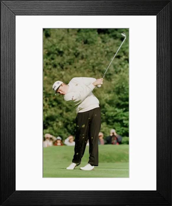 Framed Print : Lee Westwood golfer October 1998 swings his club at Wentworth golf course Framed Print : Lee Westwood golfer October 1998 swings his club at Wentworth golf course