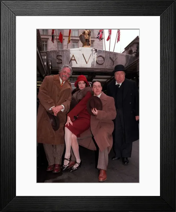 Framed Print : Griff Rhys Jones outside the Savoy hotel January 1990 With Fellow Actors Dinsdale Framed Print : Griff Rhys Jones outside the Savoy hotel January 1990 With Fellow Actors Dinsdale