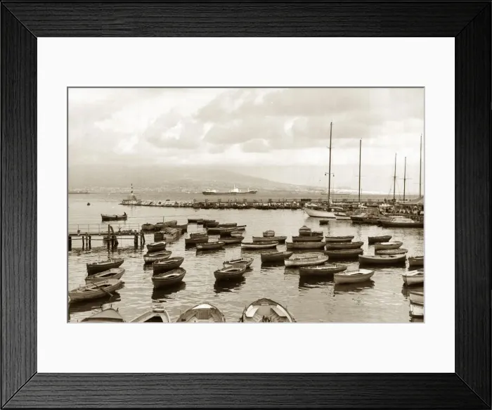 Framed Print : Naples Italy - Boats docked in the harbour. Circa 1960 Framed Print : Naples Italy - Boats docked in the harbour. Circa 1960