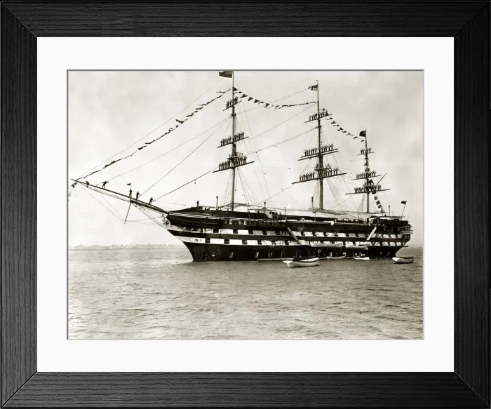 Framed Print : Cadets manning the yards aboard the training ship Worcester Framed Print : Cadets manning the yards aboard the training ship Worcester