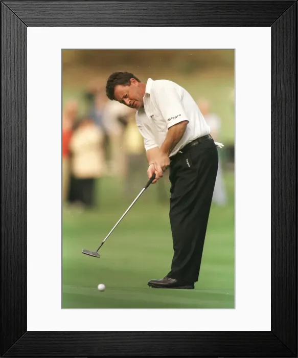 Framed Print : Ian Woosnam golfer October 1998 putts on the 12th green at Wentworth golf course Framed Print : Ian Woosnam golfer October 1998 putts on the 12th green at Wentworth golf course