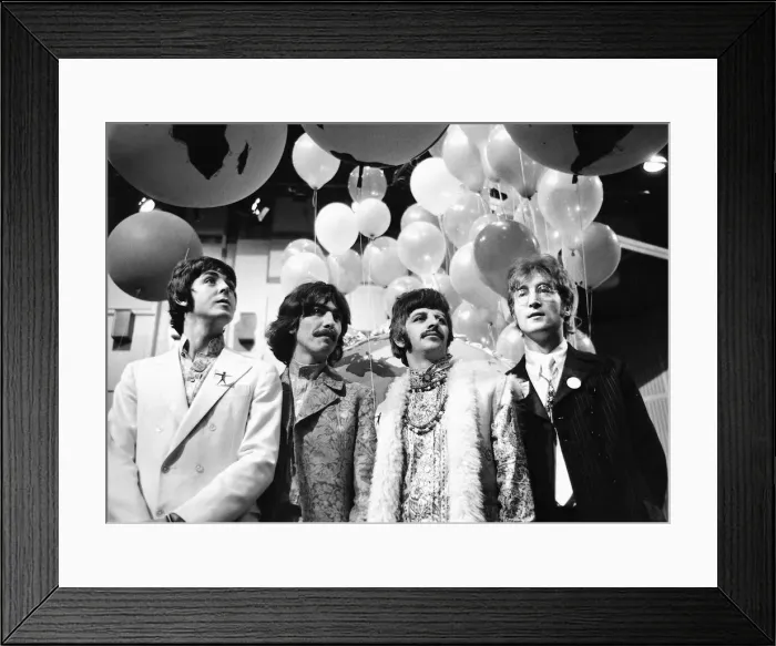 Framed Print : Press call for Our World, the first live global television link Framed Print : Press call for Our World, the first live global television link