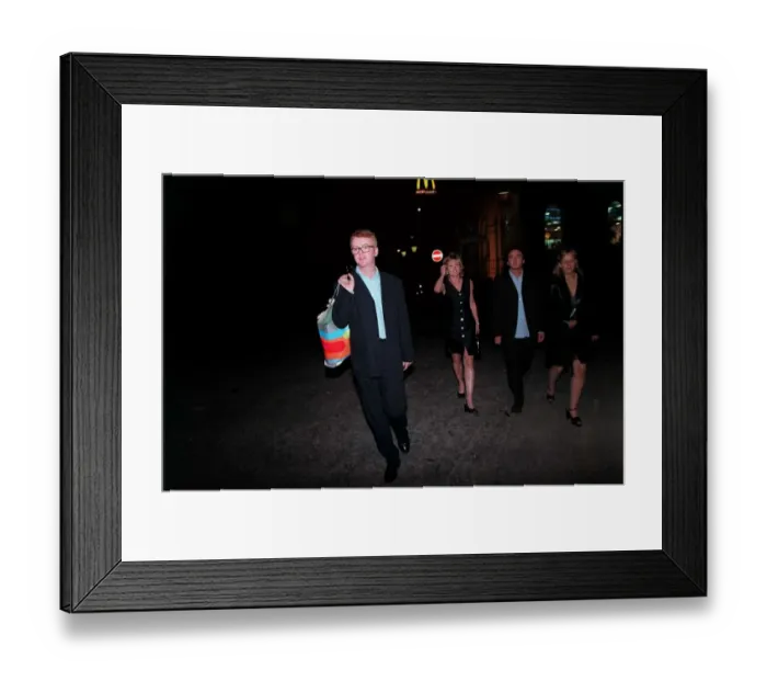 Framed Print : Chris Evans TV  /  Radio Presenter June 1998 Out on the town with TV Presenter Anthea