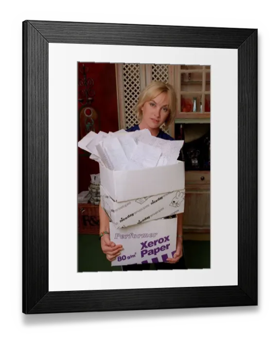 Framed Print : Wendy Turner TV Presenter September 1998 With some of the letters sent to her