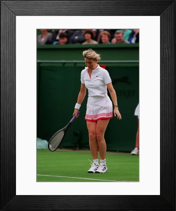 Framed Print : Anna Walker Sky TV Presenter July 1998 Playing in a celebrity tennis match