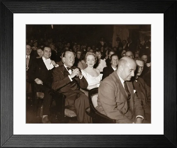 Framed Print : Marlene Dietrich seen here with Noel Coward in London, June 1954 Framed Print : Marlene Dietrich seen here with Noel Coward in London, June 1954