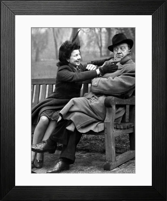 Framed Print : Molly Weir with Tommy Handley radio broadcaster January 1947 Framed Print : Molly Weir with Tommy Handley radio broadcaster January 1947