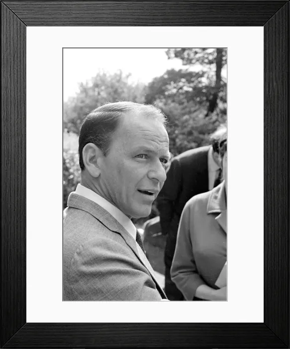 Framed Print : Frank Sinatra, talking to press at press reception June 1962 Framed Print : Frank Sinatra, talking to press at press reception June 1962