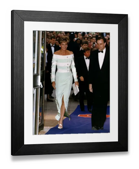 Framed Print : Princess Diana attends the movie premiere An Accidental Hero'in London