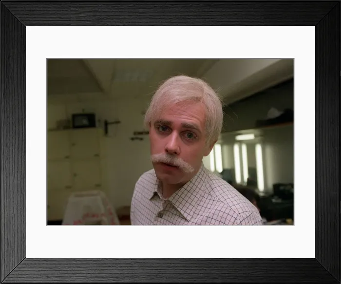 Framed Print : Chris Jarvis TV Presenter is aged sixty years by a team of make up artists for the TV Framed Print : Chris Jarvis TV Presenter is aged sixty years by a team of make up artists for the TV