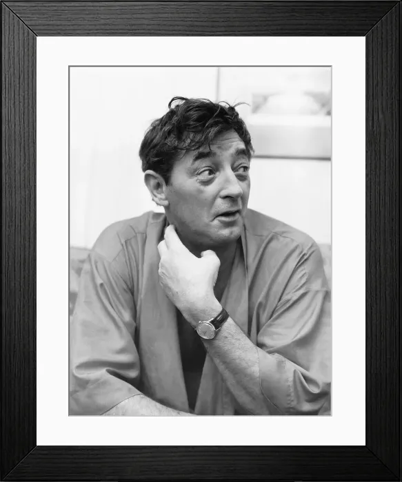 Framed Print : Robert Mitchum Actor in his hotel room in London He is in London to prepare for his next