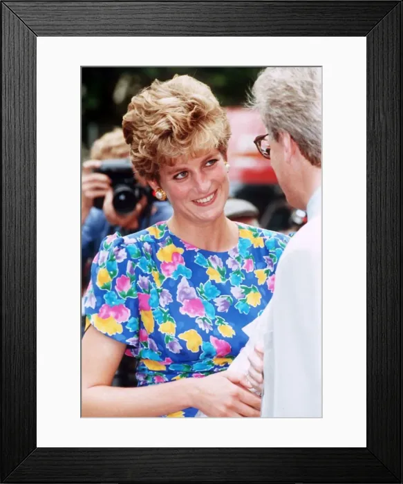 Framed Print : Princess Diana visiting the Lighthouse Project for AIDS Victims in London