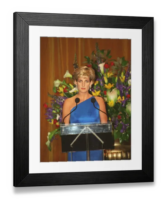 Framed Print : Diana, Princess of Wales makes a speech at the Victor Chang Cardiac Research Institute