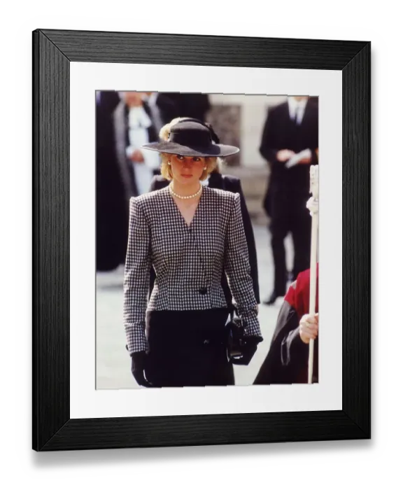 Framed Print : Princess Diana attends the Marchioness Memorial Service at Southwark Cathedral 18th