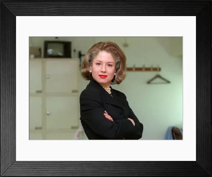 Framed Print : Katie Puckrik TV Presenter aged by thirty yaers by a make up team for the TV Programme Framed Print : Katie Puckrik TV Presenter aged by thirty yaers by a make up team for the TV Programme