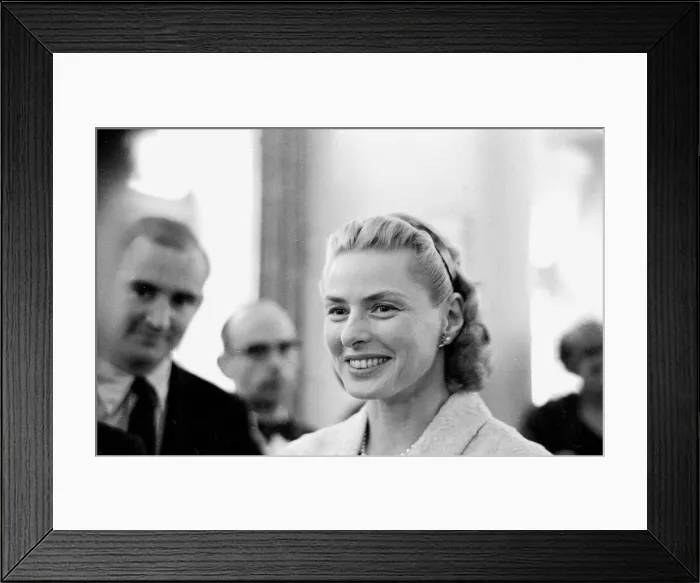 Framed Print : Ingrid Bergman at London press conference June 1956 Framed Print : Ingrid Bergman at London press conference June 1956