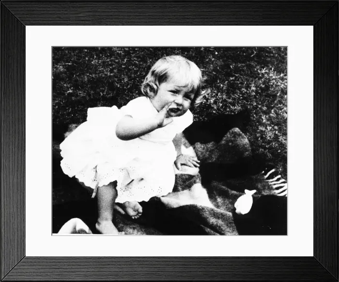 Framed Print : Princess Diana as a young child on her first birthday July 1962