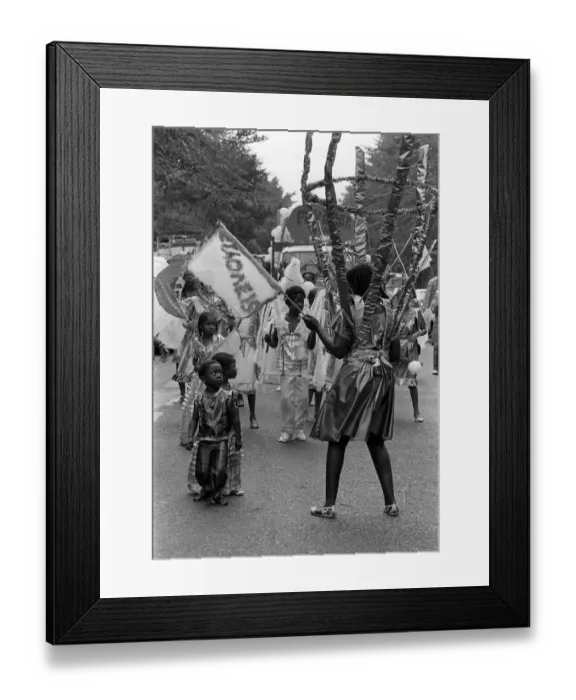 Framed Print : Notting Hill Carnival August 1984 Women and children dancing