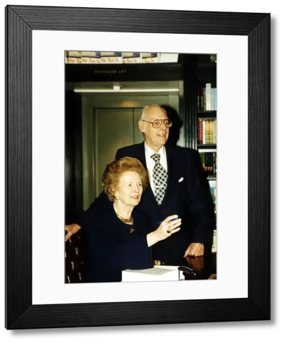 Framed Print : Margaret Thatcher and husband Denis Thatcher June 1995 at the Signing of her new book Framed Print : Margaret Thatcher and husband Denis Thatcher June 1995 at the Signing of her new book
