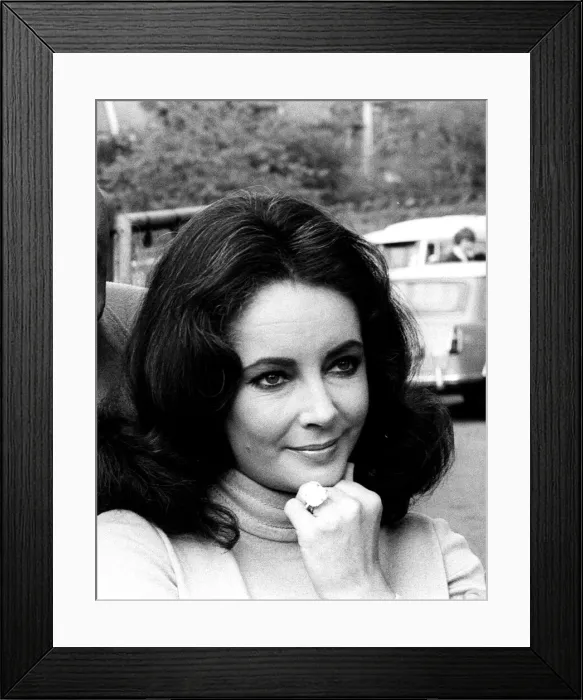Framed Print : Elizabeth Taylor actress May 1968 wearing Diamond ring Framed Print : Elizabeth Taylor actress May 1968 wearing Diamond ring