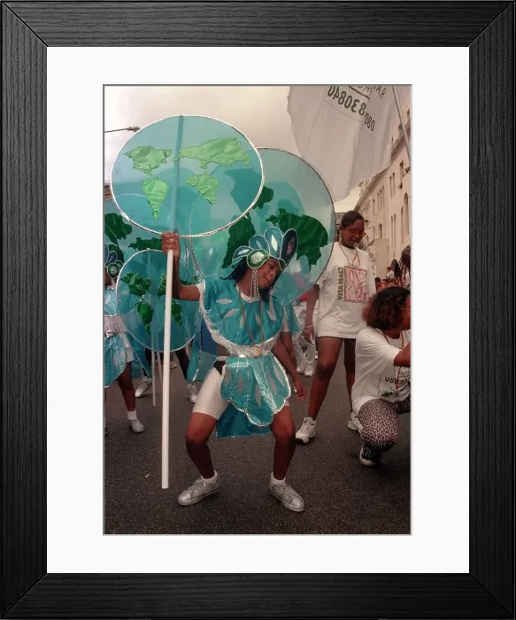 Framed Print : Notting Hill Carnival August 1997 Men, women and children dress up in costumes for