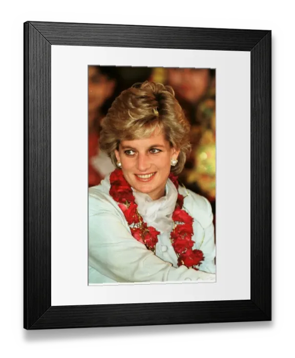 Framed Print : Diana, Princess of Wales, pictured during a visit to the Shaukat Khanum Memorial Hospital