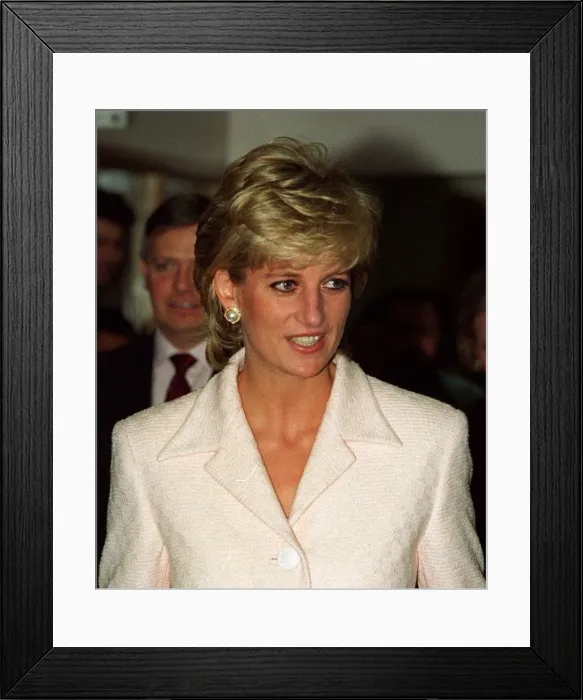 Framed Print : Diana, Princess of Wales, arrives at the National Hospital for Neurology