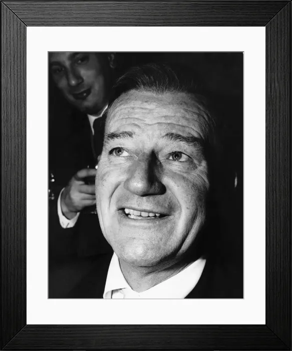 Framed Print : John Wayne in town for the premiere of his epic film The Alamo Framed Print : John Wayne in town for the premiere of his epic film The Alamo